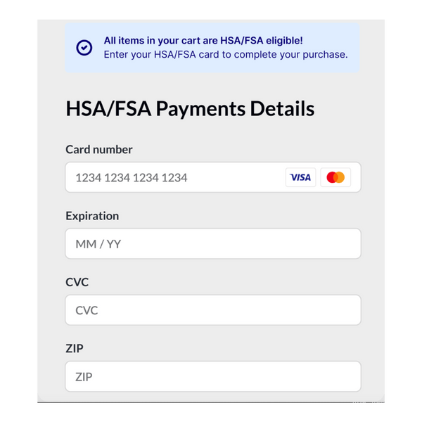 ENTER WITH YOUR HSA/FSA CARD